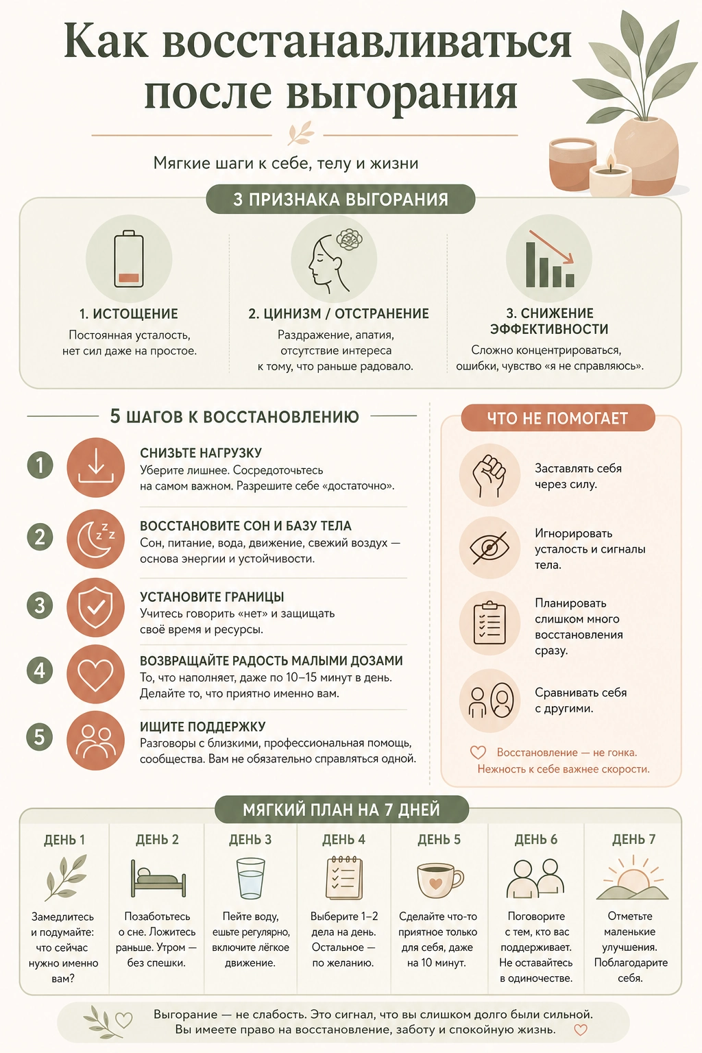 Как восстанавливаться после выгорания 3 Инфографика как восстанавливаться после выгорания